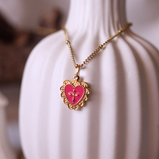 Collana Cuore Corallo