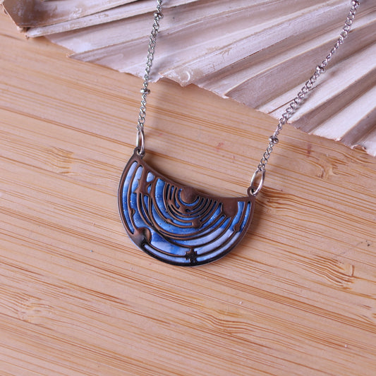 Collana Mezzaluna Blu