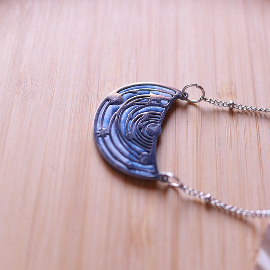 Collana Mezzaluna Blu