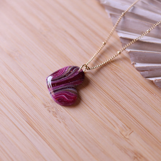 Collana Effetto pietra Rosso