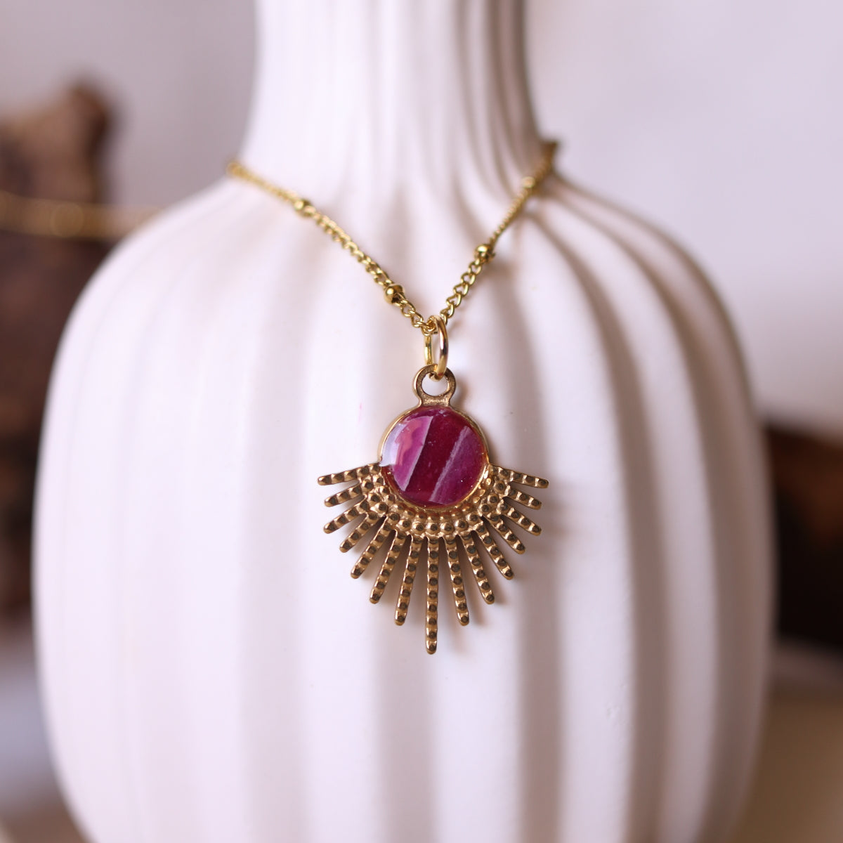 Collana Effetto Agata Rossa Sole