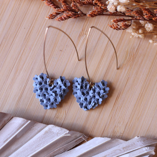 Orecchini Cuore Fiorito Mare d'Inverno
