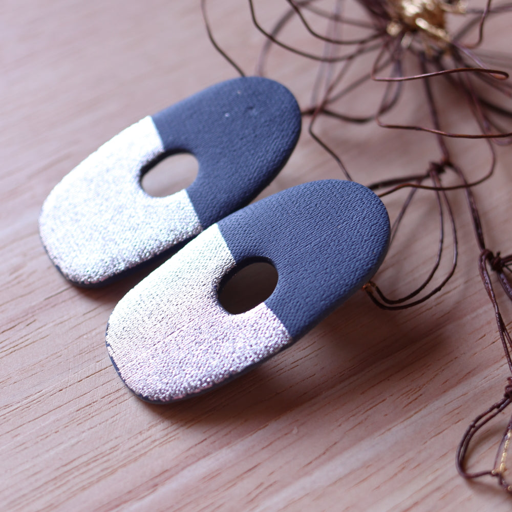 Orecchini Fusion Blu Argento