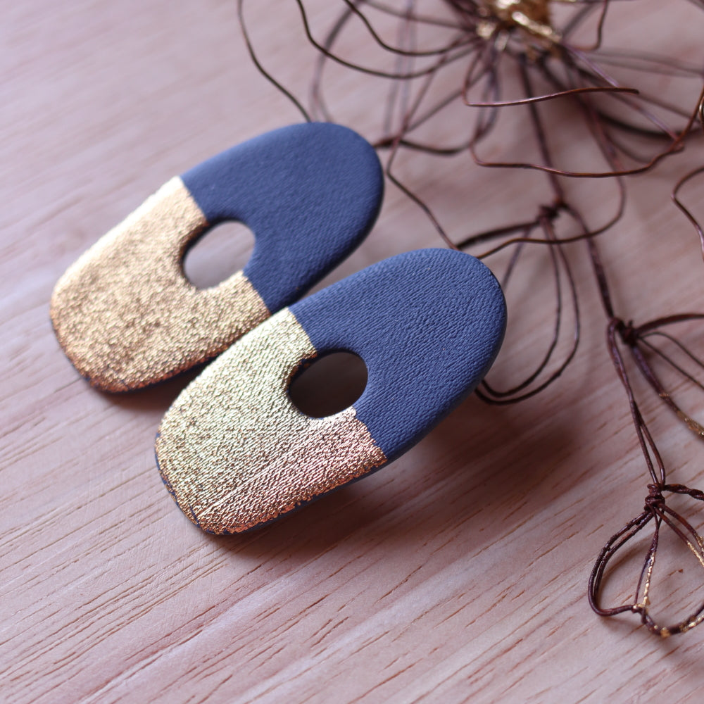 Orecchini Fusion Blu Oro