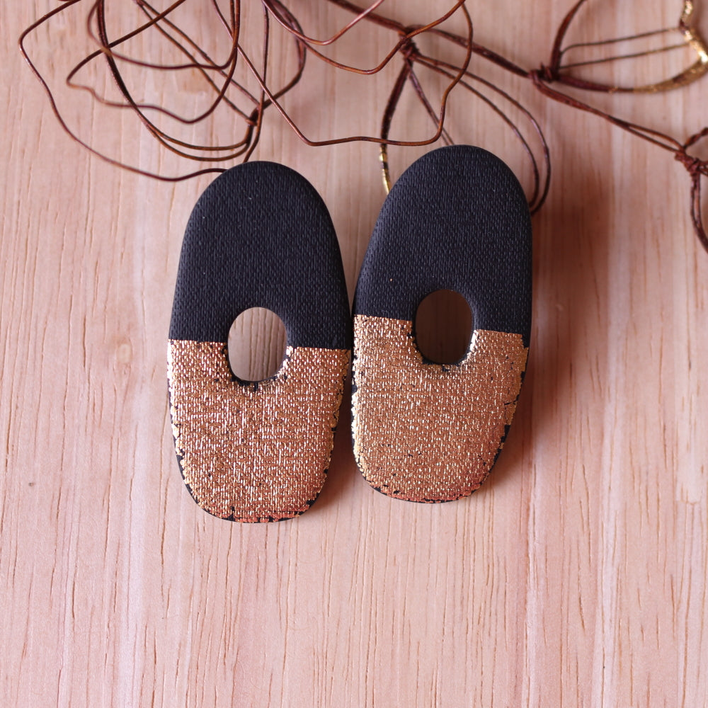 Orecchini Fusion Nero Oro