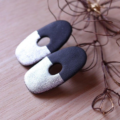 Orecchini Fusion Nero Argento