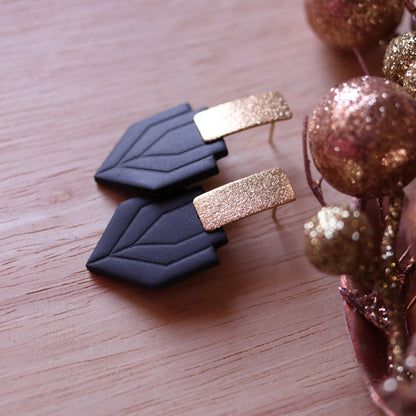 Orecchini Art Decò Gatsby Nero Oro