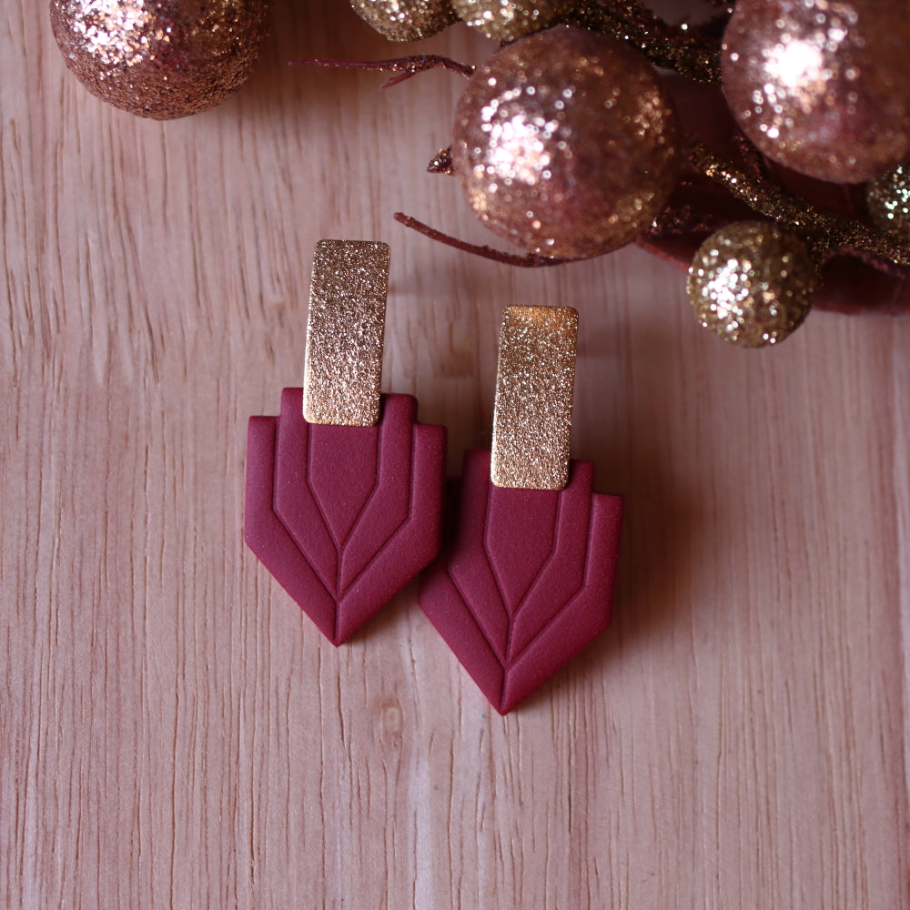 Orecchini Art Decò Gatsby Rosso