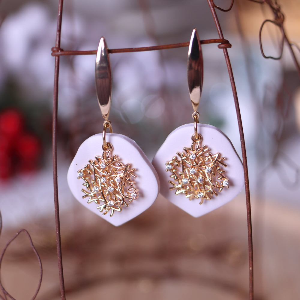 Orecchini Intreccio Bianco Lana