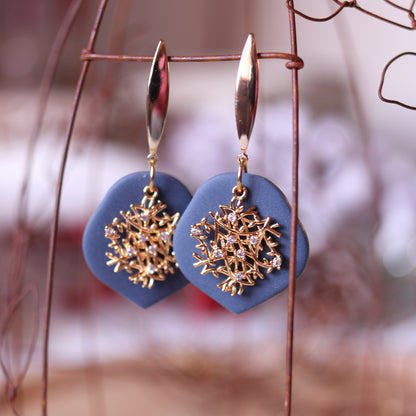 Orecchini Intreccio Blu Mirtillo