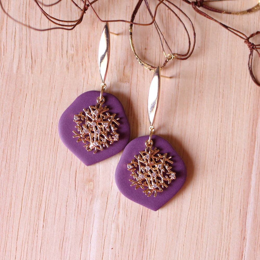 Orecchini Intreccio Prugna