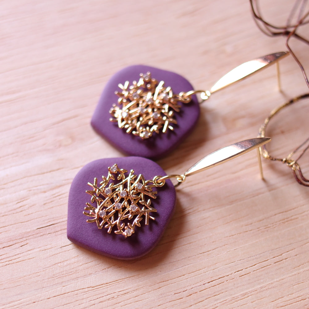 Orecchini Intreccio Prugna