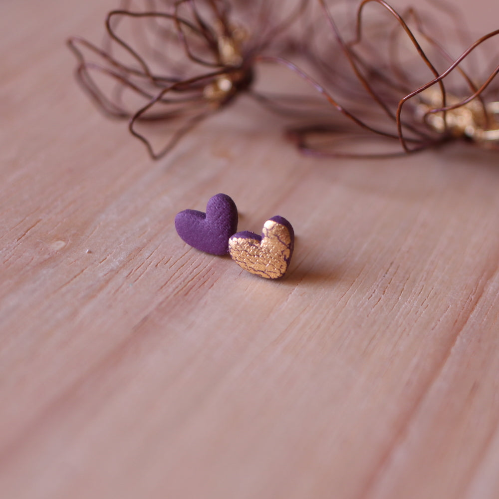 Orecchini Lobo Cuore Prugna