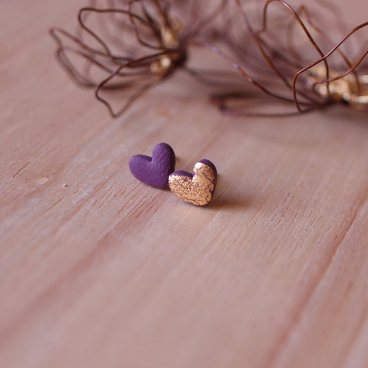 Orecchini Lobo Cuore Prugna