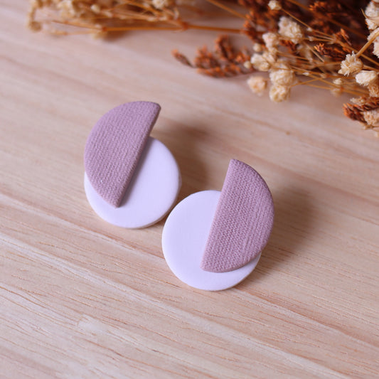 Orecchini Luna Bianco e Rosa Polvere