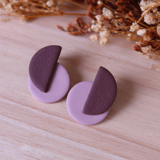 Orecchini Luna Rosa Polvere e Cioccolato