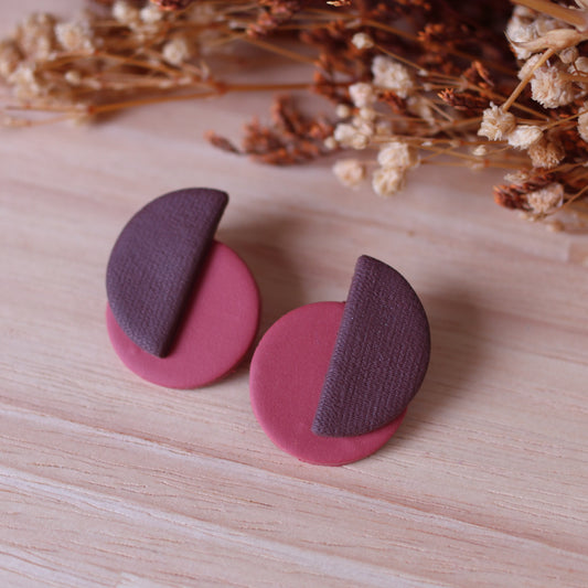 Orecchini Luna Terracotta e Cioccolato
