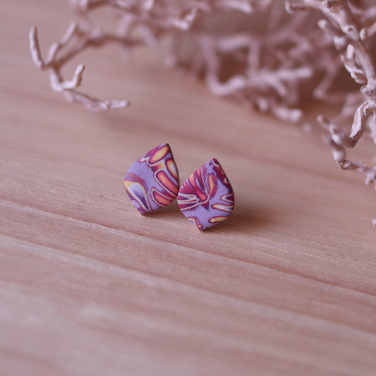 Orecchini Mokume Gane Lobo Rosso petalo