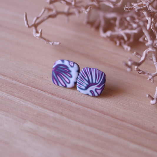 Orecchini Mokume Gane Lobo Viola quadrato