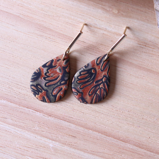 Orecchini Mokume Gane Nero Goccia