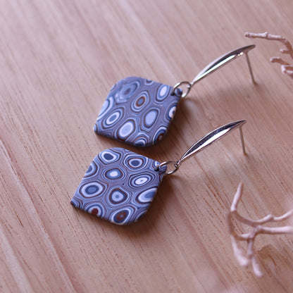 Orecchini Murrine Blu Rombo