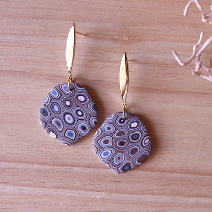 Orecchini Murrine Bronzo pentagono