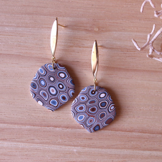 Orecchini Murrine Bronzo pentagono