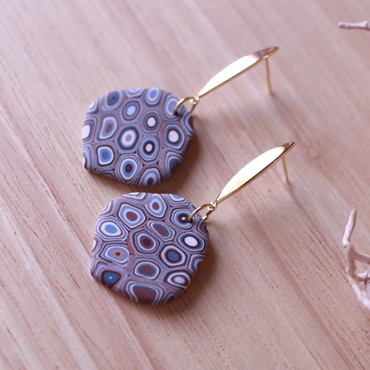 Orecchini Murrine Bronzo pentagono