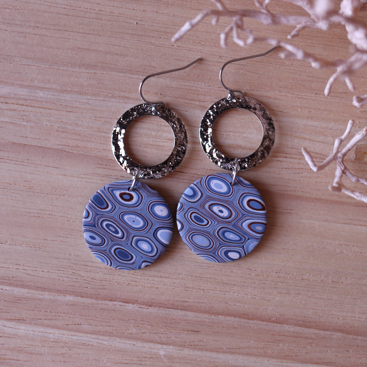 Orecchini Murrine Blu Tondo