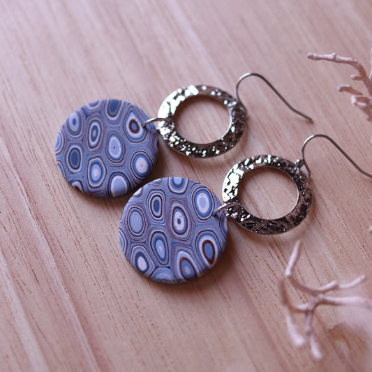 Orecchini Murrine Blu Tondo