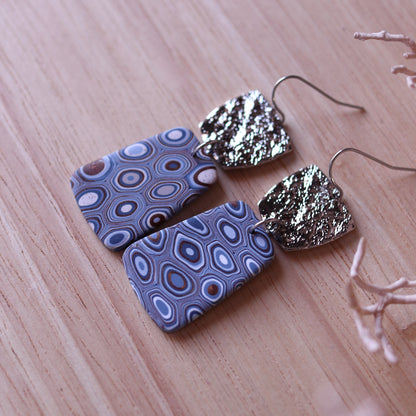 Orecchini Murrine Blu trapezio