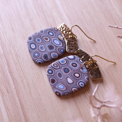 Orecchini Murrine Bronzo quadrato