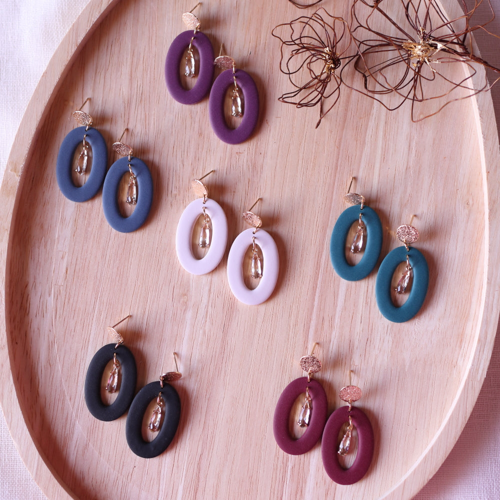 Orecchini Ovale Nero