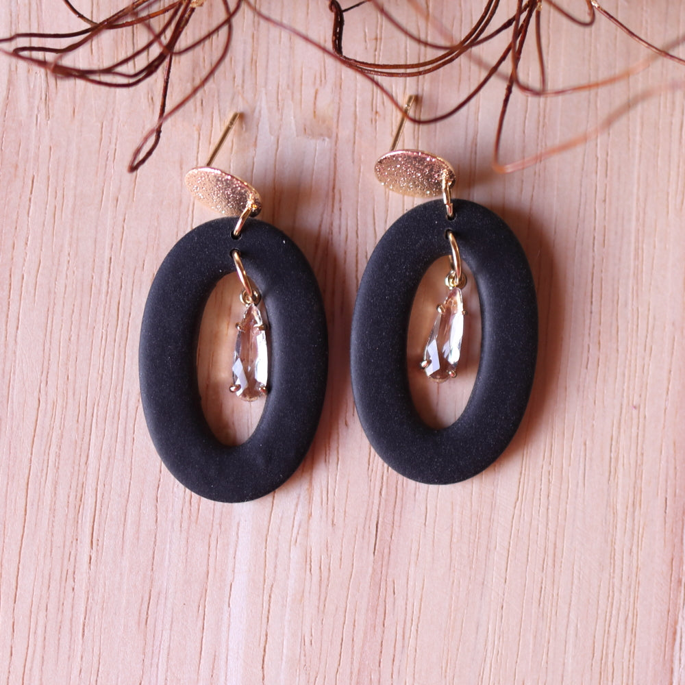 Orecchini Ovale Nero