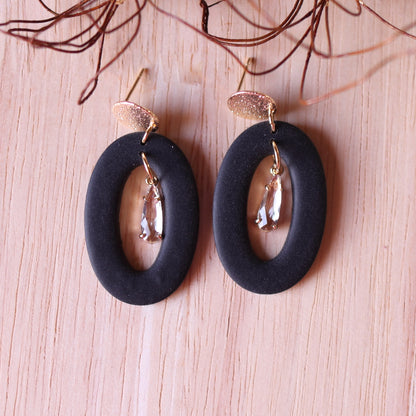 Orecchini Ovale Nero