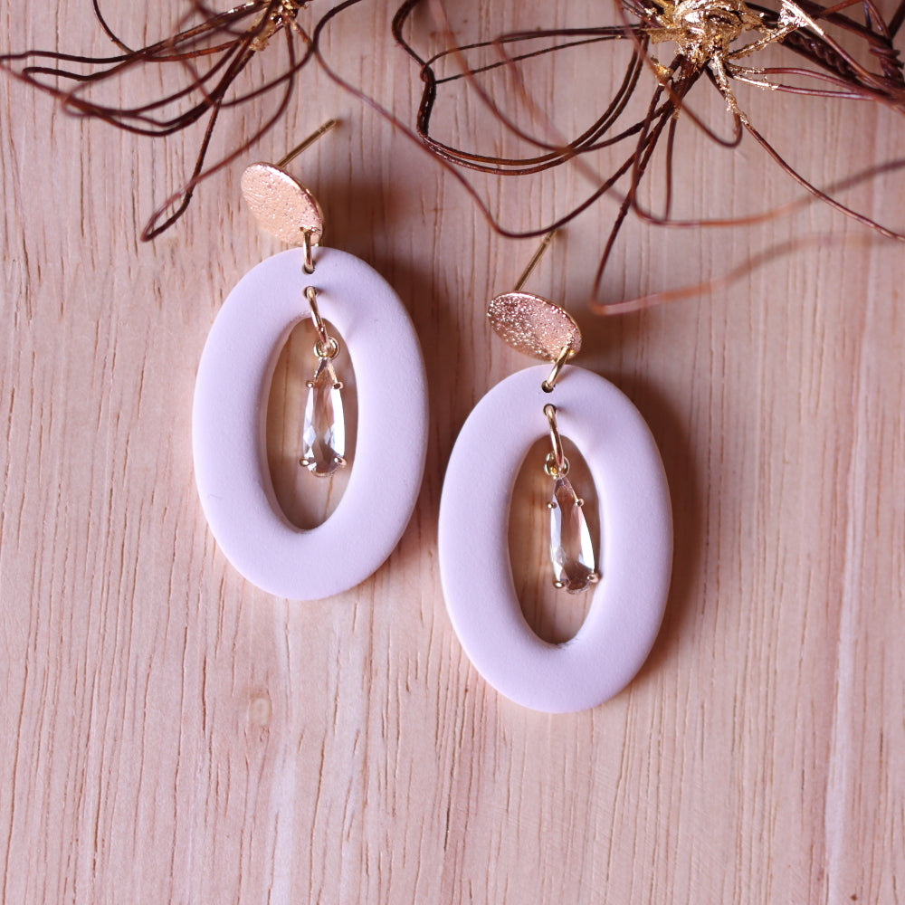 Orecchini Ovale Bianco