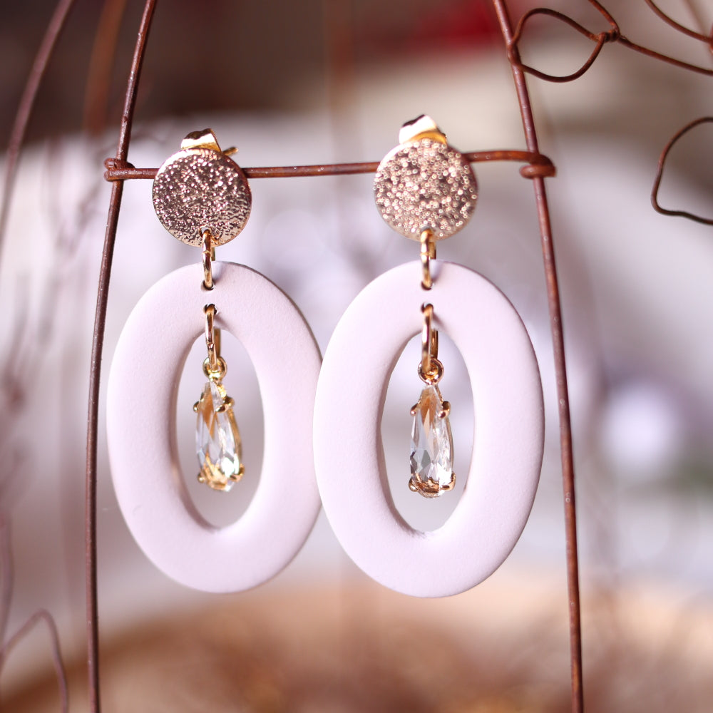 Orecchini Ovale Bianco