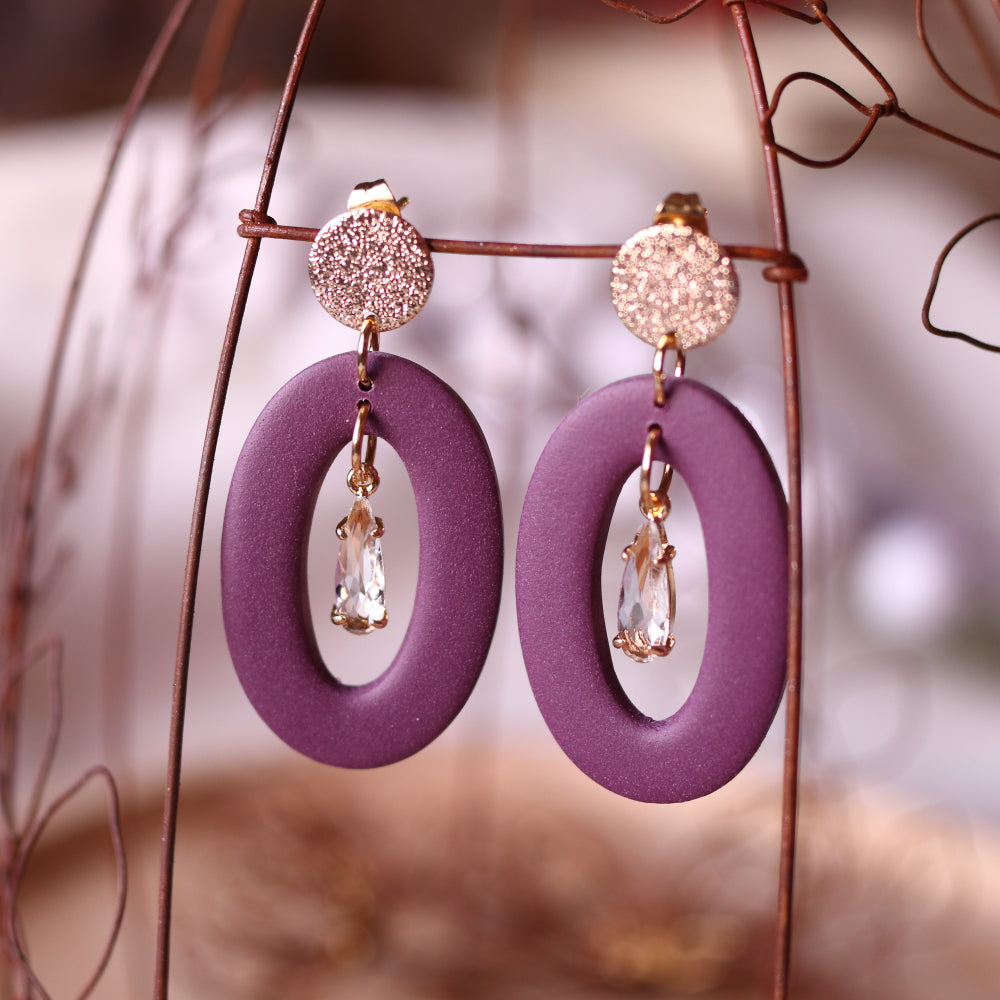 Orecchini Ovale Prugna