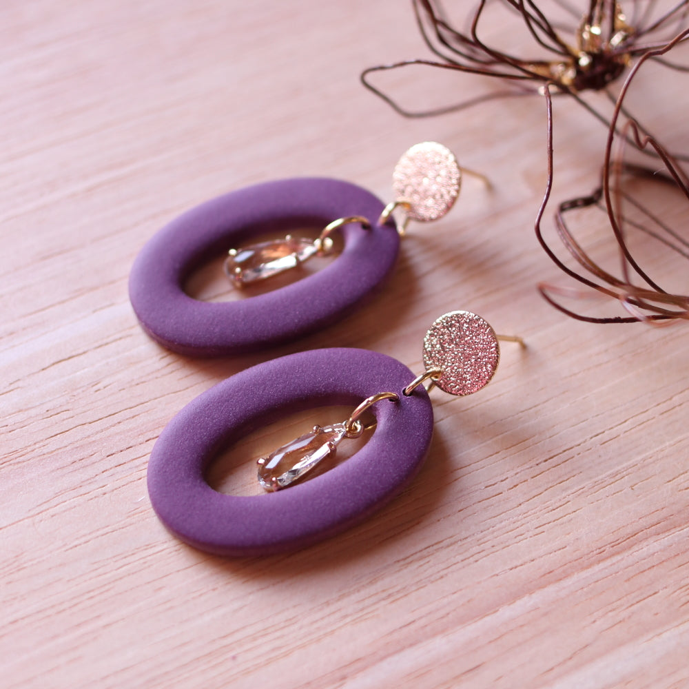 Orecchini Ovale Prugna