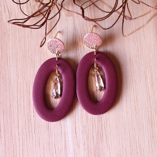 Orecchini Ovale Velluto (Borgogna)