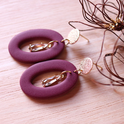 Orecchini Ovale Velluto (Borgogna)