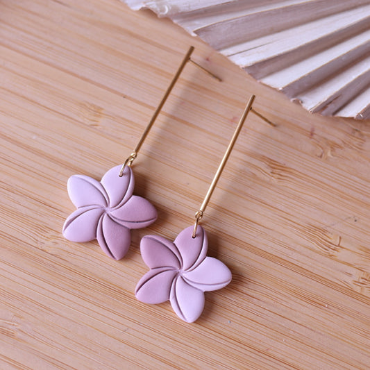Orecchini Fiore Rosa Tenue