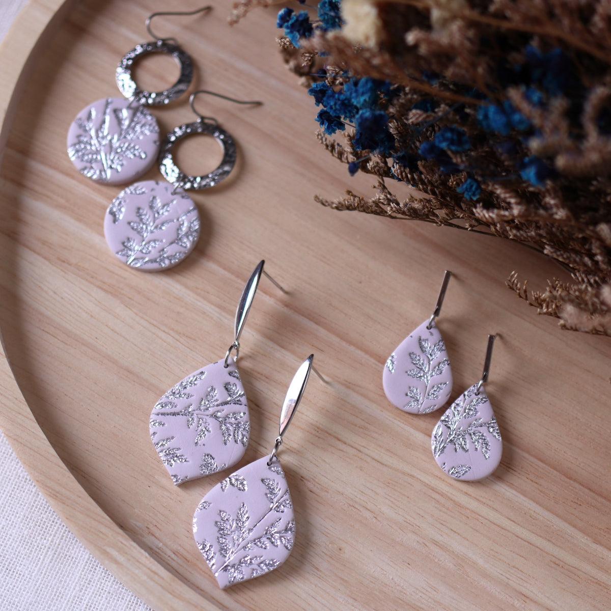 Orecchini Salice Bianco argento goccia