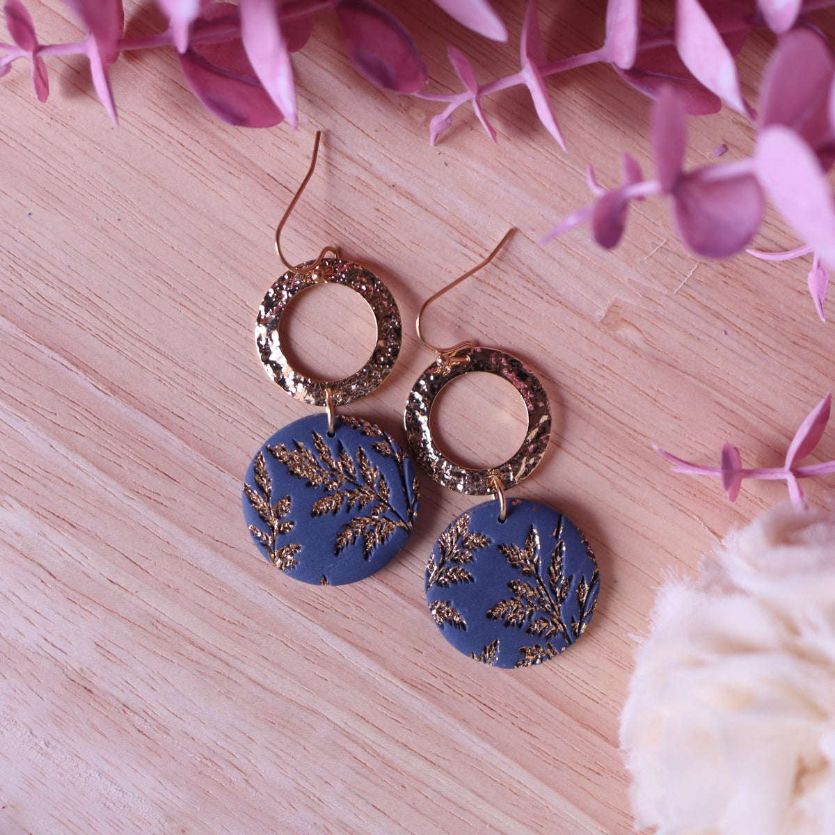 Orecchini Salice Blu Tondo