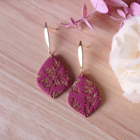 Orecchini Salice Magenta Goccia
