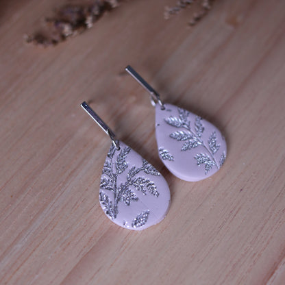 Orecchini Salice Bianco argento goccia