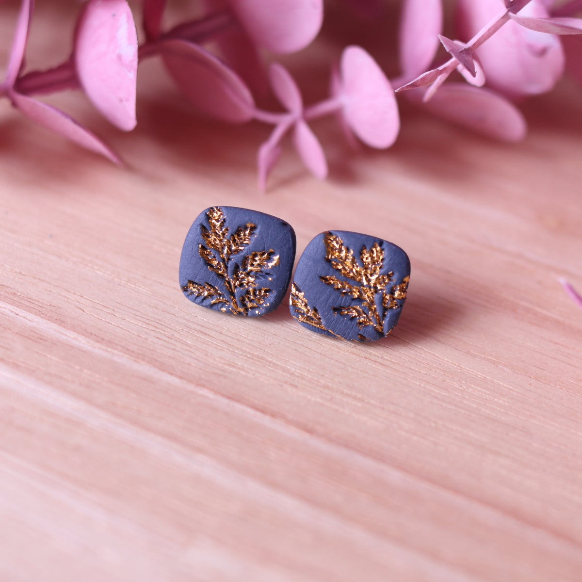 Orecchini Salice Lobo quadrato Blu