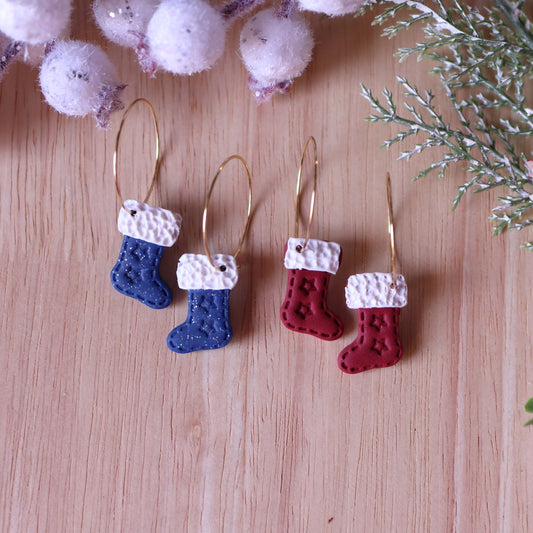 Orecchini Stivali di Babbo Natale Rosso/Blu