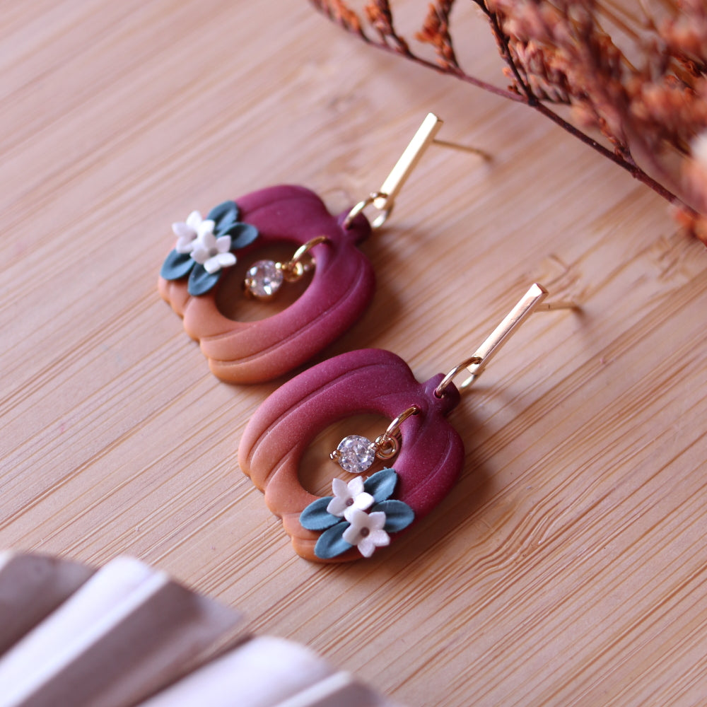 Orecchini Zucca con cubic zirconia