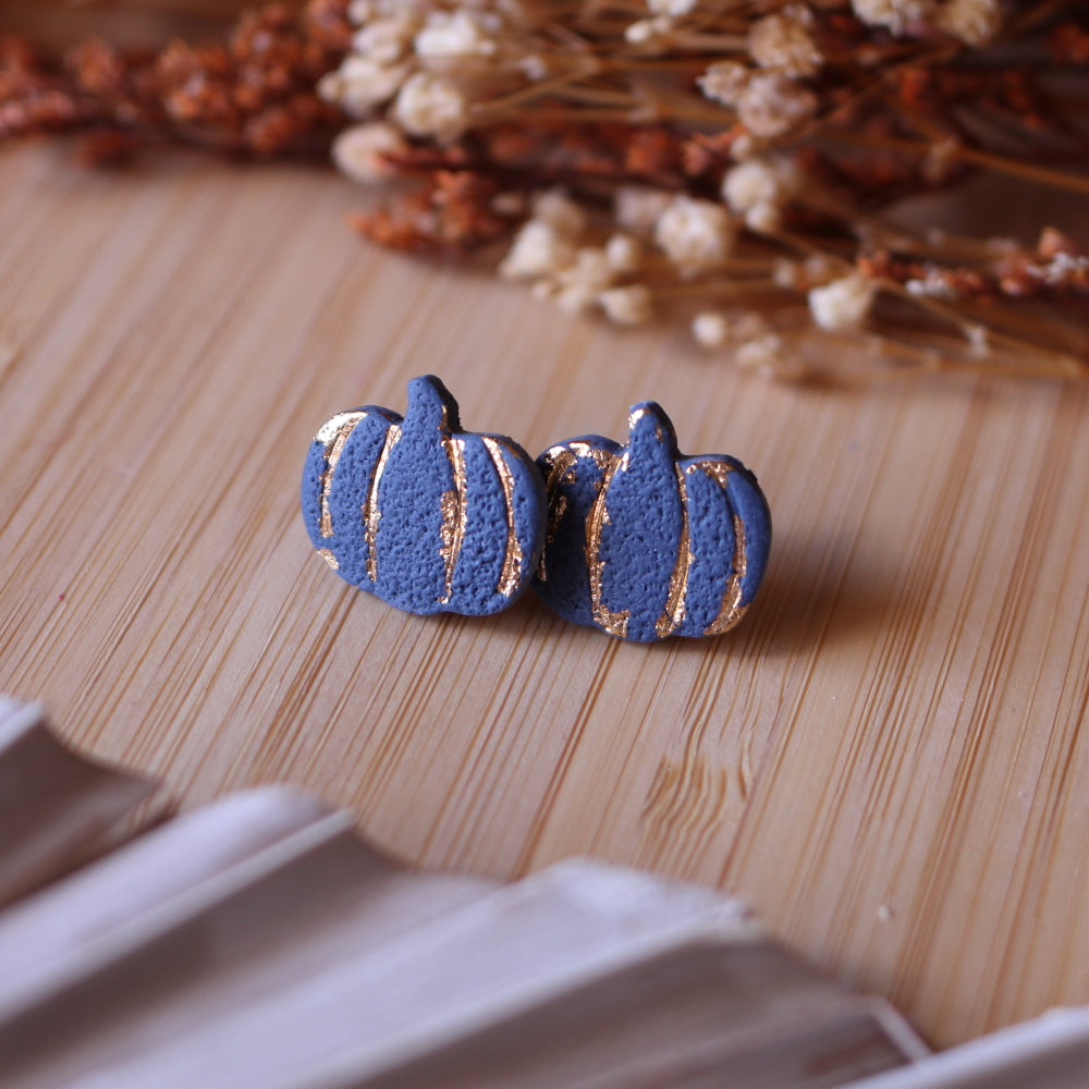 Orecchini Lobo Zucca Blu Mirtillo
